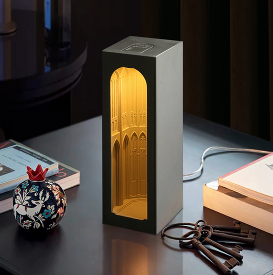 Catalan Music Hall night light: architecture cement ornament bedside lamp