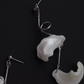 Seashell Pearl Earrings, Exaggerated, Asymmetrical, Gentle, Personalized Cloud Earrings with Silver Pins