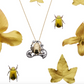 Silk Moth Butterfly Necklace / Beetles Brooch: Luxurious Unisex