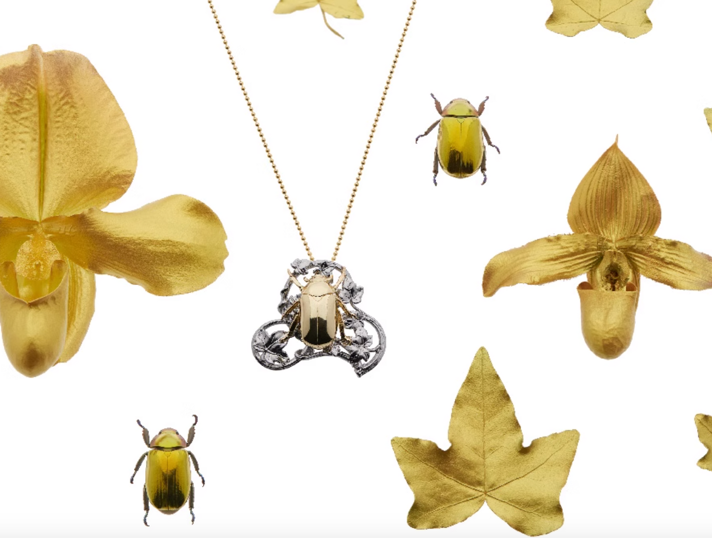 Silk Moth Butterfly Necklace / Beetles Brooch: Luxurious Unisex