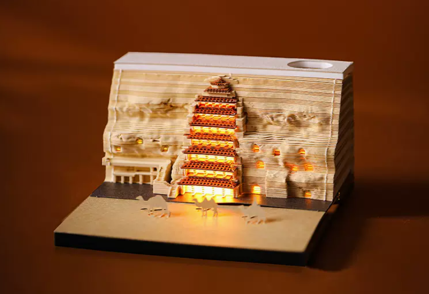 Dunhuang Research Institute's Dunhuang Nine-story Pagoda 3D Paper-cut Note Book Decoration