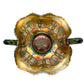 Antique Crown Crystal Butterfly Prasem Carnival Glass Bowl [with Exclusive NFT]