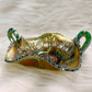 Antique Crown Crystal Butterfly Prasem Carnival Glass Bowl [with Exclusive NFT]